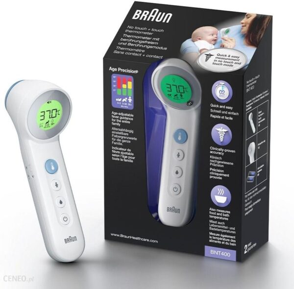 BRAUN BNT400 TERMOMETR BEZDOTYKOWY DO CZOŁA