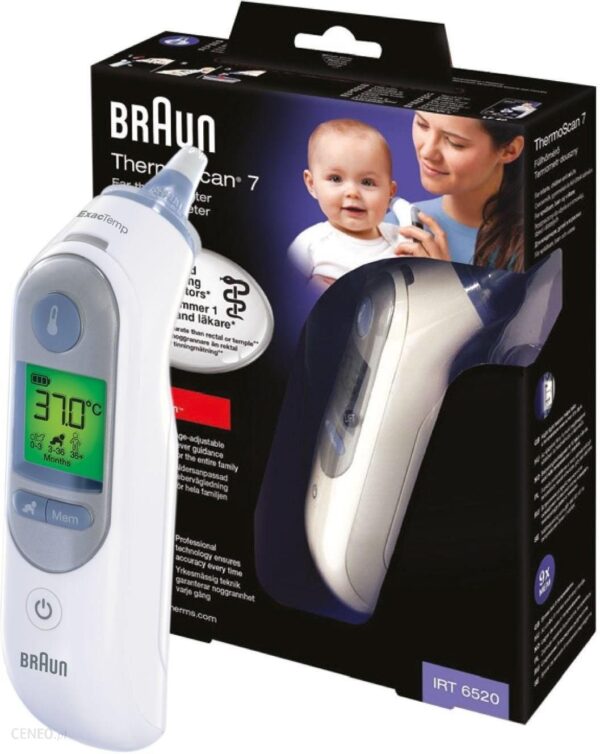 BRAUN THERMOSCAN 7 TERMOMETR ELEKTRONICZNY DO UCHA IRT6520