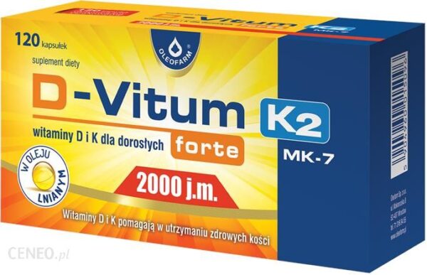 D-Vitum forte 2000 j.m. K2 (MK-7) 120 kaps