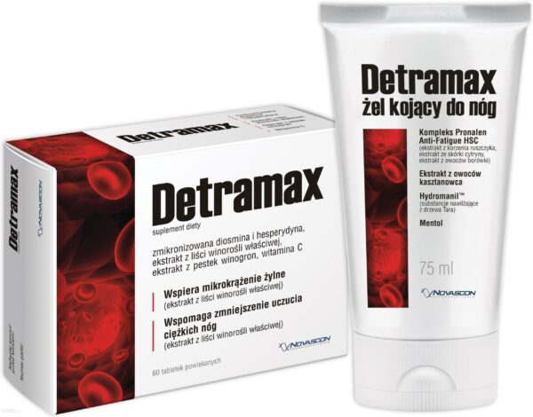 Detramax 60 tabl + Detramax Żel Kojący Do Nóg 75ml