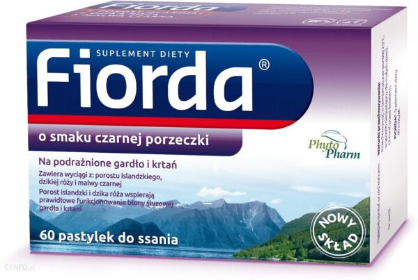 Fiorda czarna porzeczka na podrażnione gardło i krtań 60 past
