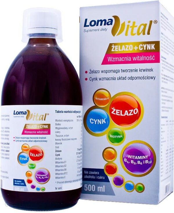 Loma Vital żelazo + cynk płyn 500ml