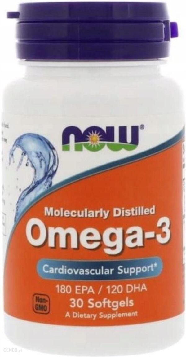 Now Foods Omega 3 1000MG Kwasy Epa Dha 30kaps.