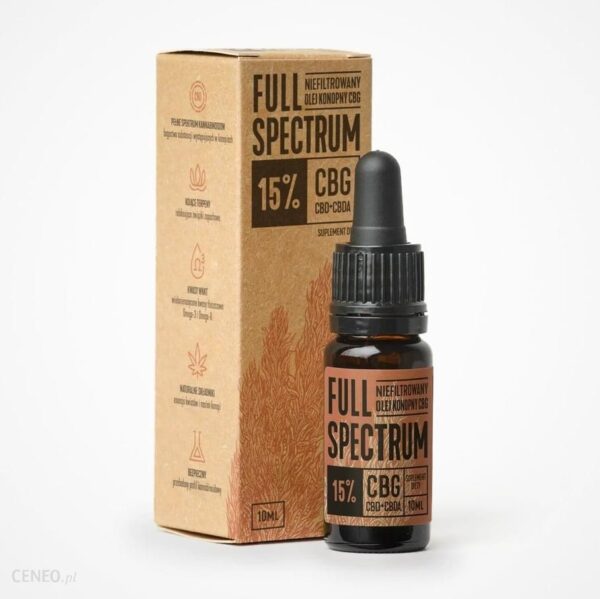 Olejek CBG Konopny 15% CBG 10ml Full Spectrum Certyfikowany