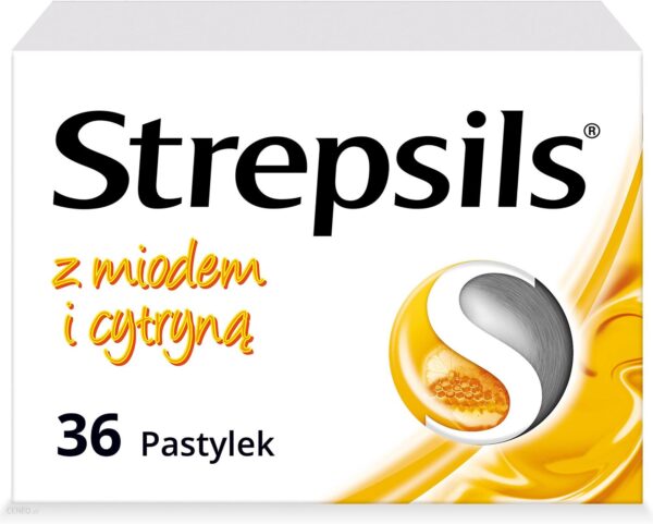 Strepsils z miodem i cytryną na ból gardła 36 pastylek