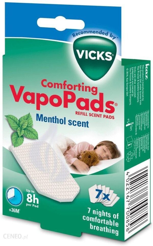 Vicks VapoPads Wkładki zapachowe do inhalacji mentolowe 7 szt