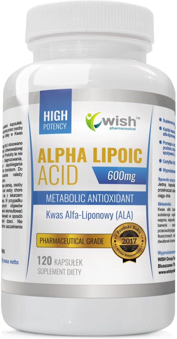 Wish Alpha Lipolic acid kwas alfaliponowy 600 mg 120 kaps